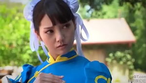 Chun li costume play bi-racial