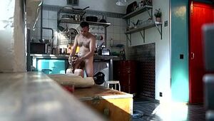 Czech teenage Brilliant blowage in the kitchen, Hidden spy web cam