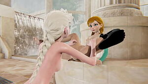 Frozen sapphic - Elsa x Anna - 3 dimensional Porno
